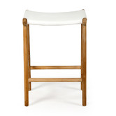 Lila Interiors 65cm Pasadena Flat Leather Saddle Stool