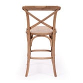 Lila Interiors 65cm Cross Back Oak Wood Counter Stool