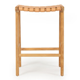Lila Interiors 65cm Pasadena Woven Leather Saddle Stool