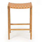 Lila Interiors 65cm Pasadena Woven Leather Saddle Stool