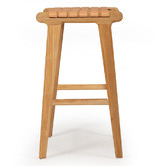 Lila Interiors 65cm Pasadena Woven Leather Saddle Stool