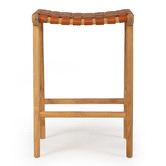 Lila Interiors 65cm Pasadena Woven Leather Saddle Stool