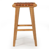 Lila Interiors 65cm Pasadena Woven Leather Saddle Stool