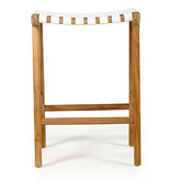 Lila Interiors 65cm Pasadena Woven Leather Saddle Stool