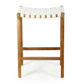 Lila Interiors 65cm Pasadena Woven Leather Saddle Stool