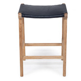 Lila Interiors 65cm Pasadena Flat Leather Saddle Stool
