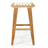 Lila Interiors 65cm Pasadena Woven Leather Saddle Stool