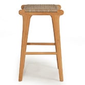 Lila Interiors 65cm Zen Backless Teak Wood Outdoor Barstool