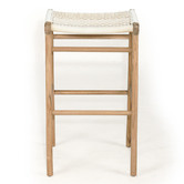 Lila Interiors 65cm Zen Backless Teak Wood Outdoor Barstool
