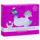 Lazy Dayz White &amp; Blue Lazy Dayz Peacock Ride-On Float