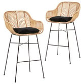 ZZZtime Mattresses 66cm Odessa Rattan Barstools