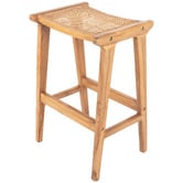 ZZZtime Mattresses 68cm August Rattan &amp; Teak Wood Counter Stool