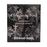 Chiswick Living Silver Carol Snowflake Napkin Rings