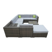 Chiswick Living 7 Seater Alistair PE Rattan Outdoor Sectional Sofa Set