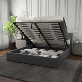 Chiswick Living Grey Capri Luxury Gas Lift Storage Bed
