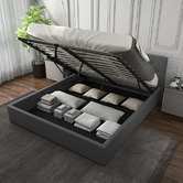 Chiswick Living Grey Capri Luxury Gas Lift Storage Bed