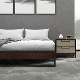 Chiswick Living Black Sandor Metal &amp; Wood Bed Base