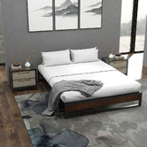 Chiswick Living Black Sandor Metal &amp; Wood Bed Base