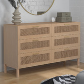 Chiswick Living Senna Rattan 6 Drawer Chest