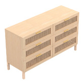 Chiswick Living Senna Rattan 6 Drawer Chest