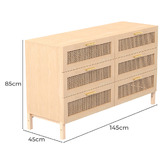 Chiswick Living Senna Rattan 6 Drawer Chest