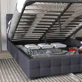 Chiswick Living Charcoal Delphi Gas Lift Storage Bed