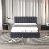 Chiswick Living Charcoal Delphi Gas Lift Storage Bed
