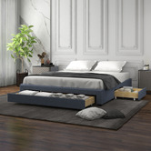 Chiswick Living Charcoal Palermo Bed Base with Drawers | Temple & Webster