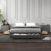 Chiswick Living Grey Palermo Bed Base with Drawers | Temple & Webster