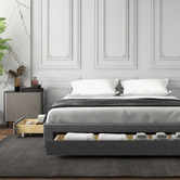 Chiswick Living Grey Palermo Bed Base with Drawers | Temple & Webster