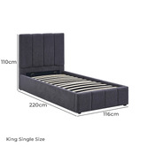 Chiswick Living Darina Boucle Gas Lift Bed Frame