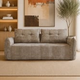Chiswick Living Beige Humi 2 Seater Chenille Compressed Sofa