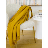 Capeview Interiors Oxford Wool-Blend Throw Blanket