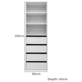 Capeview Interiors Geneva Slim Shaker Shelf Wardrobe