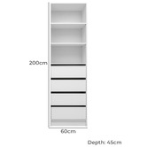 Capeview Interiors Malmo Slim Shaker Shelf Wardrobe