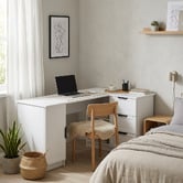 Capeview Interiors Bekston L-Shaped Desk with Pull Handles