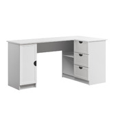 Capeview Interiors Bekston L-Shaped Desk with Half Moon Handles