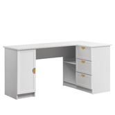 Capeview Interiors Bekston L-Shaped Desk with Half Moon Handles