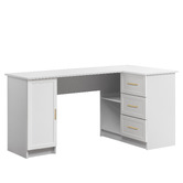 Capeview Interiors Bekston L-Shaped Desk with Oval Handles