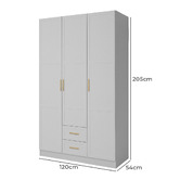 Capeview Interiors Bekston 3 Door 2 Drawer Wardrobe