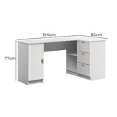 Capeview Interiors Bekston L-Shaped Desk with Half Moon Handles