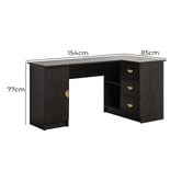 Capeview Interiors Michelin L-Shaped Desk with Half Moon Handles