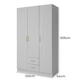 Capeview Interiors Tomus 3 Door 2 Drawer Wardrobe