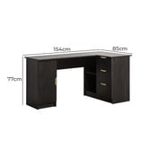 Capeview Interiors Michelin L-Shaped Desk with Pull Handles