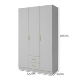 Capeview Interiors Lulea 3 Door 2 Drawer Wardrobe