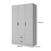 Capeview Interiors Lulea 3 Door 2 Drawer Wardrobe