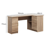 Capeview Interiors Sifiona L-Shaped Desk with Pull Handles