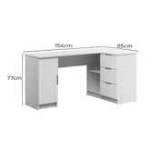 Capeview Interiors Sifiona L-Shaped Desk with Pull Handles