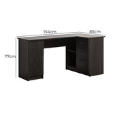 Capeview Interiors Michelin L-Shaped Desk with Oval Handles