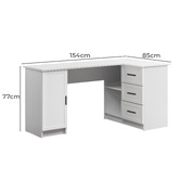 Capeview Interiors Bekston L-Shaped Desk with Oval Handles